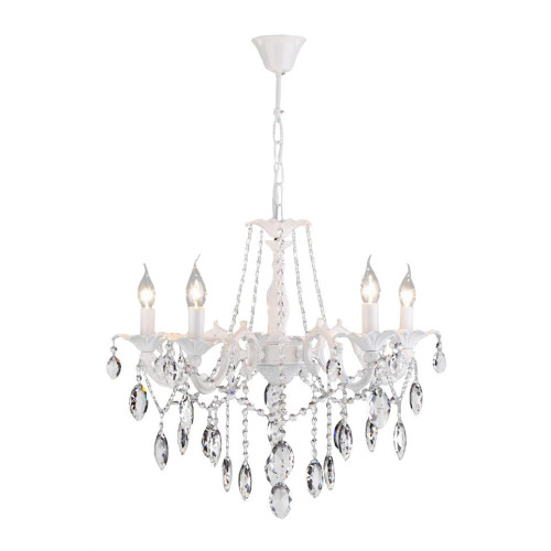 Светильник EUROSVET 10108/5 белый/прозрачный хрусталь Strotskis