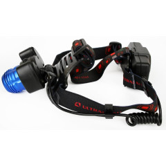 Фонарь налобный ULTRAFLASH LED Е1334 4 режима акк. 2х18650 металл/синий