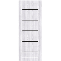 /Дверное полотно Мода-22 ДГ 70 Riviera Ice, покрытие Эко Шпон (BRAVO) (лакобель черное)(153-1346)