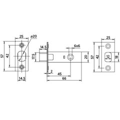 /Задвижка дверная BUSSARE L7-45 S.GOLD (13325)