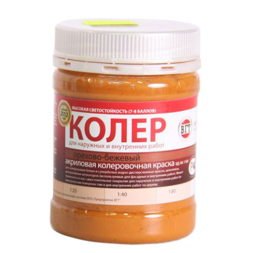 Краска VGT колеровочная ОРЕХОВО-БЕЖЕВАЯ 0,25кг