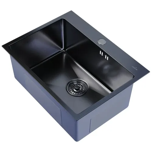 Мойка нерж. врезная MIXLINE PRO 60х45 тол. 3 мм, чёрный графит, с сифоном