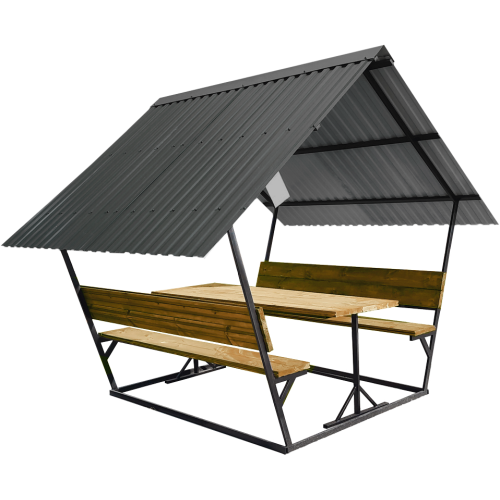 Беседка Звезда 2м графит + стол