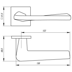 Ручки раздельные ARMADILLO K.USS52.TORSO (TORSO USS) BL-26 черный (39207)