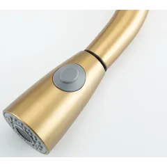 Смеситель для кухни FRAP F60991-3 с выдвижным гибким изливом, сатин золотой