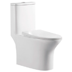 Унитаз-монолит EVA GOLD SM9614 сиденье ДП, безободковый, с гофрой и гибкой подводкой