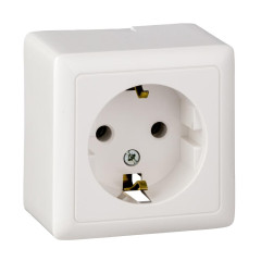 Розетка О/У 2P+Е ХИТ белый RA16-133-B (55125)