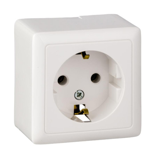 Розетка О/У 2P+Е ХИТ белый RA16-133-B (55125)