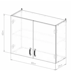 Шкаф навесной EVA GOLD с полкой 80 кашемир