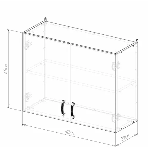 Шкаф навесной EVA GOLD с полкой 80 кашемир