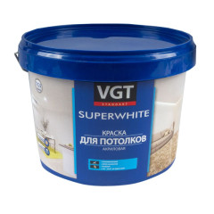 Краска в/д VGT 2180 акрил. для Потолков Супер Белая 3кг