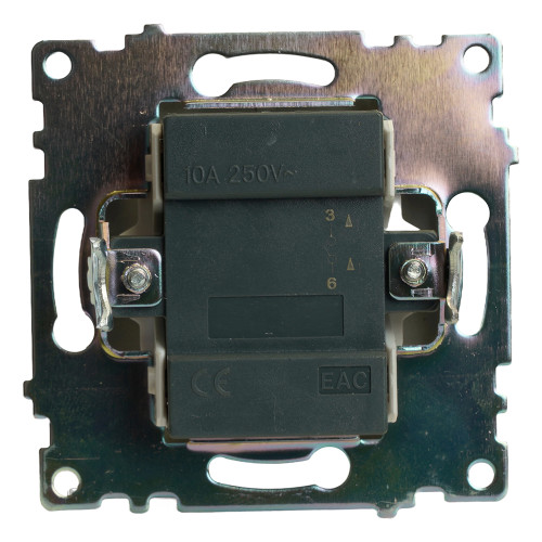 Выключатель 1-кл Катрин с подсветкой графит GLS10-7101-06