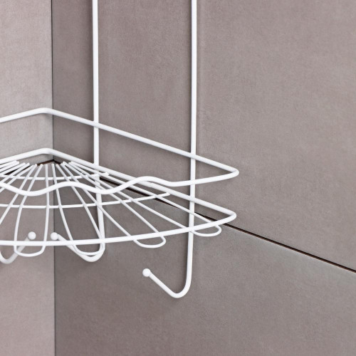 Полка для ванной комнаты угловая 3-х ярусная «Волна», 24х24х64 см, цвет белый