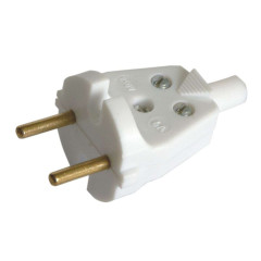 Вилка СВЕТОПРИБОР 2Р белая 6А/250В В6-001 (46290)