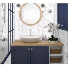 Панель ПВХ АЛЬТА ПВХ 8мм Каррара №638/1 2,7*0,25м термоперевод