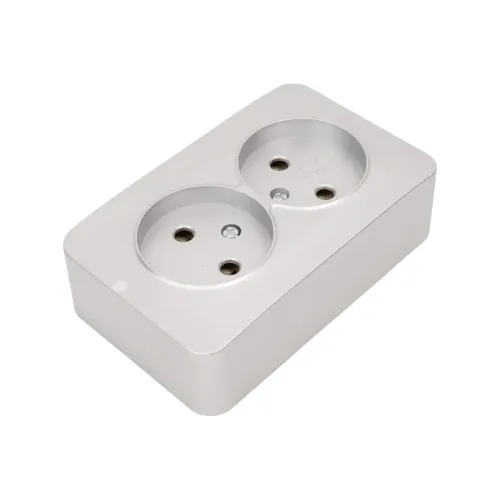 Розетка О/У 2-ая 2P STEKKER серебро MST10-12-03 49327