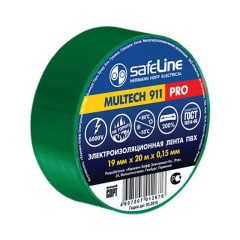 Изолента ПВХ 19мм х 20м зеленая SAFELINE (18738)
