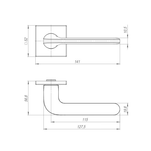Ручки раздельные PUNTO K.ARC.Q52.ASPECT CP-8 хром (47095)