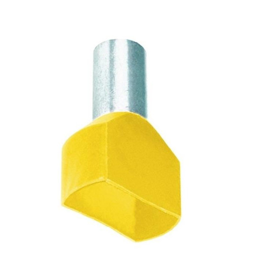 Наконечник штыревой втулочный изолир. двойной 2х 6,0мм.кв. х 14мм желтый (уп.=100шт.) КВТ (400591)
