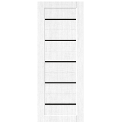 /Дверное полотно Мода-22 ДГ 70 Snow Melinga, покрытие Эко Шпон (BRAVO) (локабель черное)(153-1360)