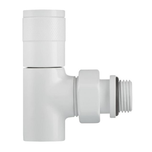 Набор дизайн-вентилей ROYAL THERMO Piano, угловой (белый) ф 1/2