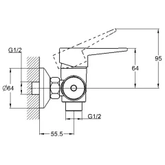 Смеситель для душа G-LAUF NUD5-A045 ф 35