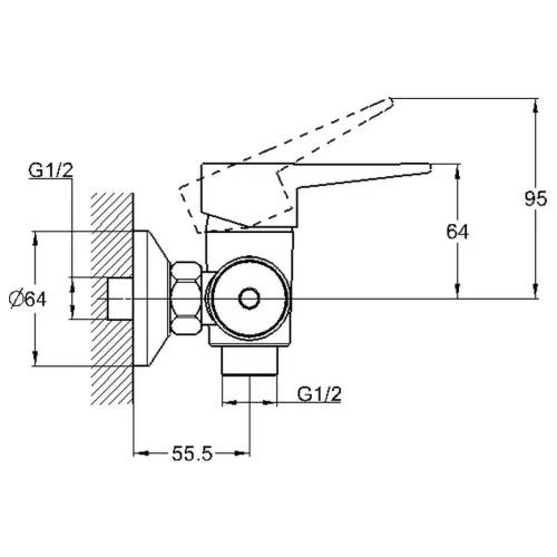 Смеситель для душа G-LAUF NUD5-A045 ф 35