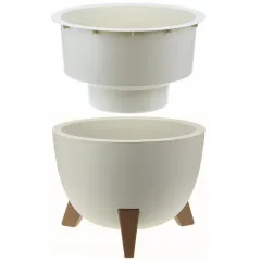 Кашпо IDEA Флориан белый ротанг 25х18,5см 4,2л (М 3186)