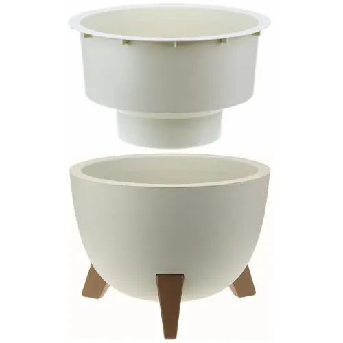 Кашпо IDEA Флориан белый ротанг 25х18,5см 4,2л (М 3186)