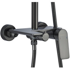 Душевая стойка EVA GOLD Vesta FS12GR-PVD оружейная сталь, латунь