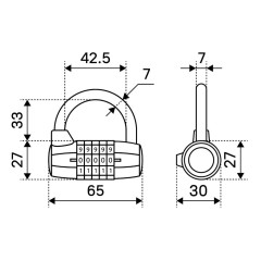Замок навесной БУЛАТ ВС-655 кодовый черн. (22407)