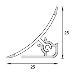 Плинтус ПВХ ИДЕАЛ для столешницы 012-0 Бежевый Глянцевый 3м.
