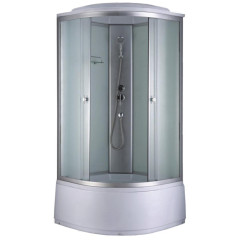 Душевая кабина ДАНА 90х90х210см выс. поддон, белое заднее стекло, 870 W