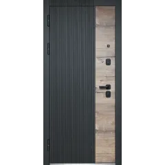 Дверь метал. Luxor 2МДФДуб Вертикаль Зеркало (2050*960, Левая)