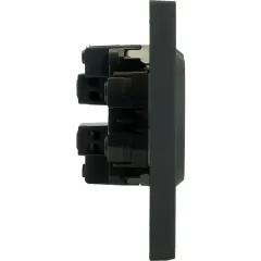 Розетка 2-ая 2P ЭМИЛИ шторки черный RST16-5116-05