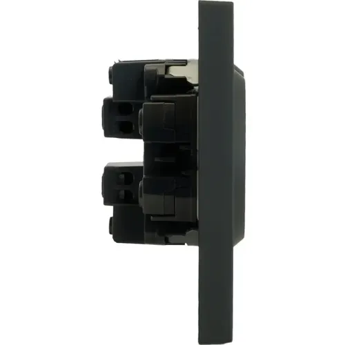 Розетка 2-ая 2P ЭМИЛИ шторки черный RST16-5116-05