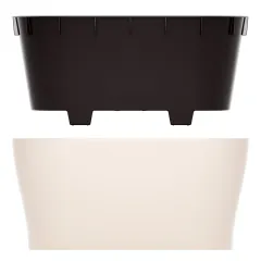 Горшок для цветов ЛЕЯ овальный двойной бежевый 4л М8590 (275737)