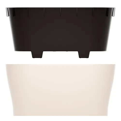 Горшок для цветов ЛЕЯ овальный двойной бежевый 4л М8590 (275737)