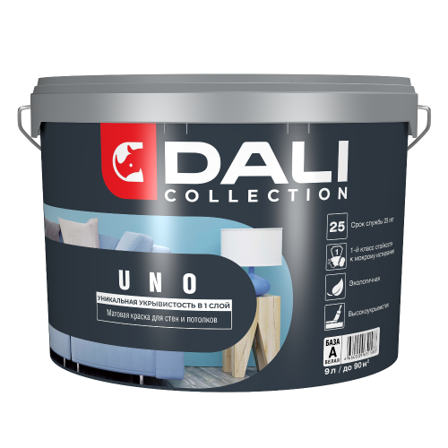 Краска в/д DALI COLLECTION UNO для стен и потолков 9л База А