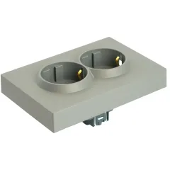 Розетка 2-ая 2P+E ЭМИЛИ шторки платин-сер RST16-5114-10