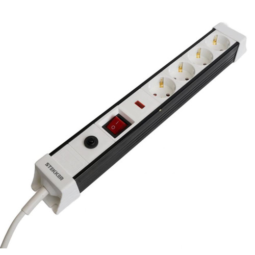 Фильтр сетевой Stekker 4 роз. 16A 1,8м белый HM22-41-02 Techno 50147