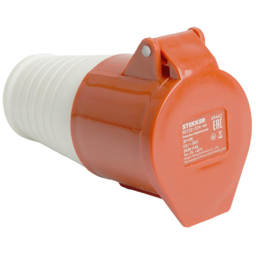 Розетка STEKKER 3P+PE 32A IP44 ST-224 RST32-224-44 49442