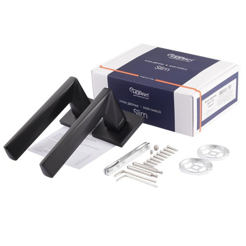 Ручки раздельные НОРА-М Slim 133K черный (18304)