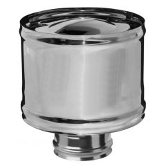 Дымоход зонт-Д 0,5мм Ф100 с ветрозащитой, нержавеющая сталь (Феррум)