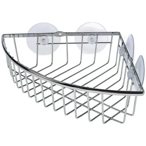 Полка для ванной комнаты угловая Доляна на присосках, 19х5,5см, цвет хром (1550891)