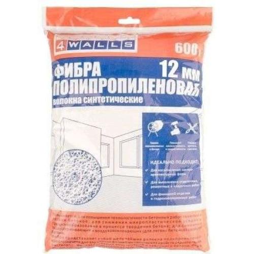 Фибра полипропиленовая 4WALLS 12мм 600гр (FBV002V)