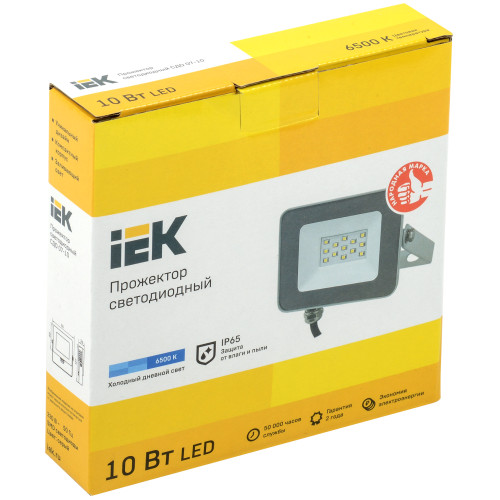 Прожектор (LED) 10Вт 900лм дневн. 6500К IP65 сер. IEK LPDO701-10-K03 (585402)