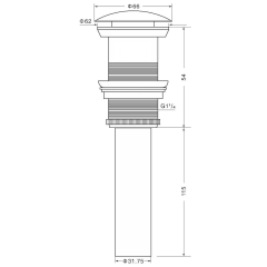 Донный клапан для раковины EVA GOLD EG7 золото