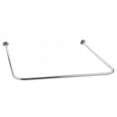 Карниз для ванной хром п-образный 0,9х0,9х0,9 м цельнометаллический (1355)