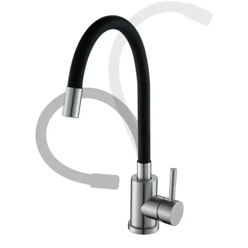 Смеситель для кухни SOLONE EZA4-F090 KB, чёрный гибкий излив
